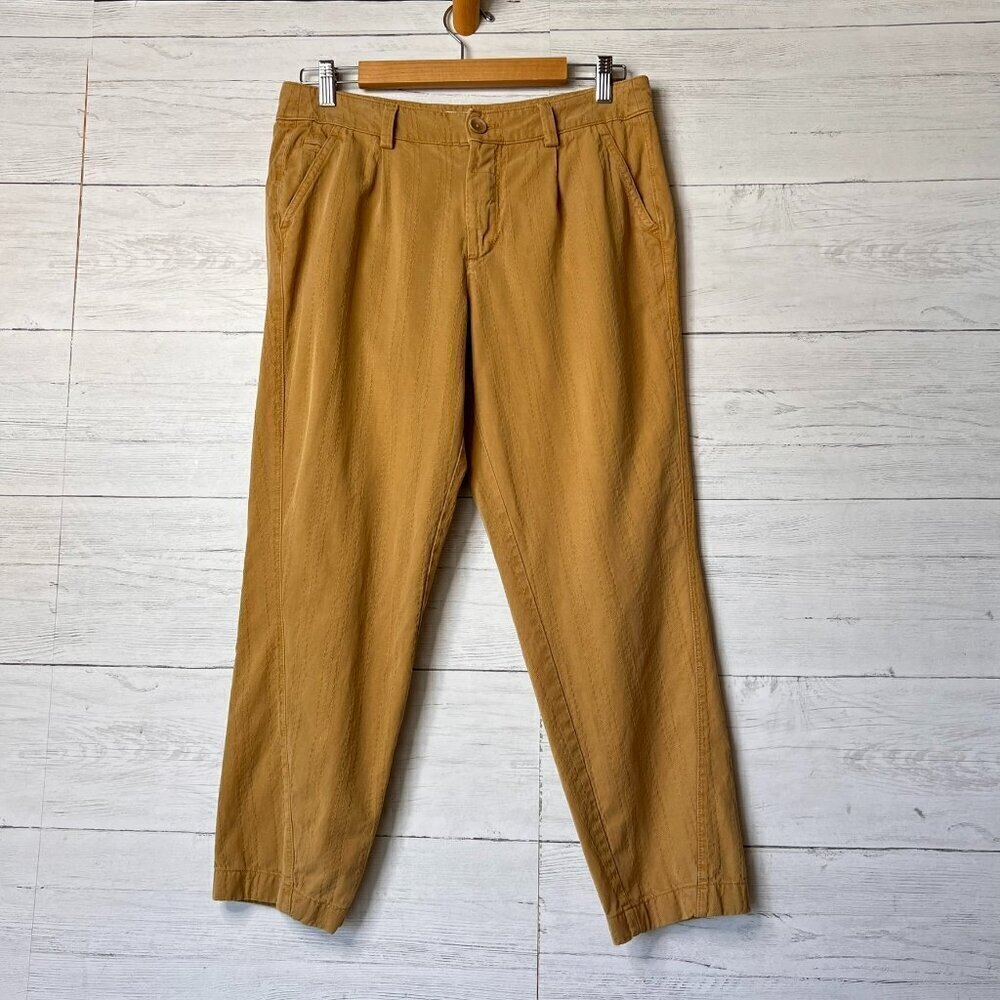 Anthropologie Pants Womens Size 28P Scout Slim Honey Pleated Straight Leg Ankle